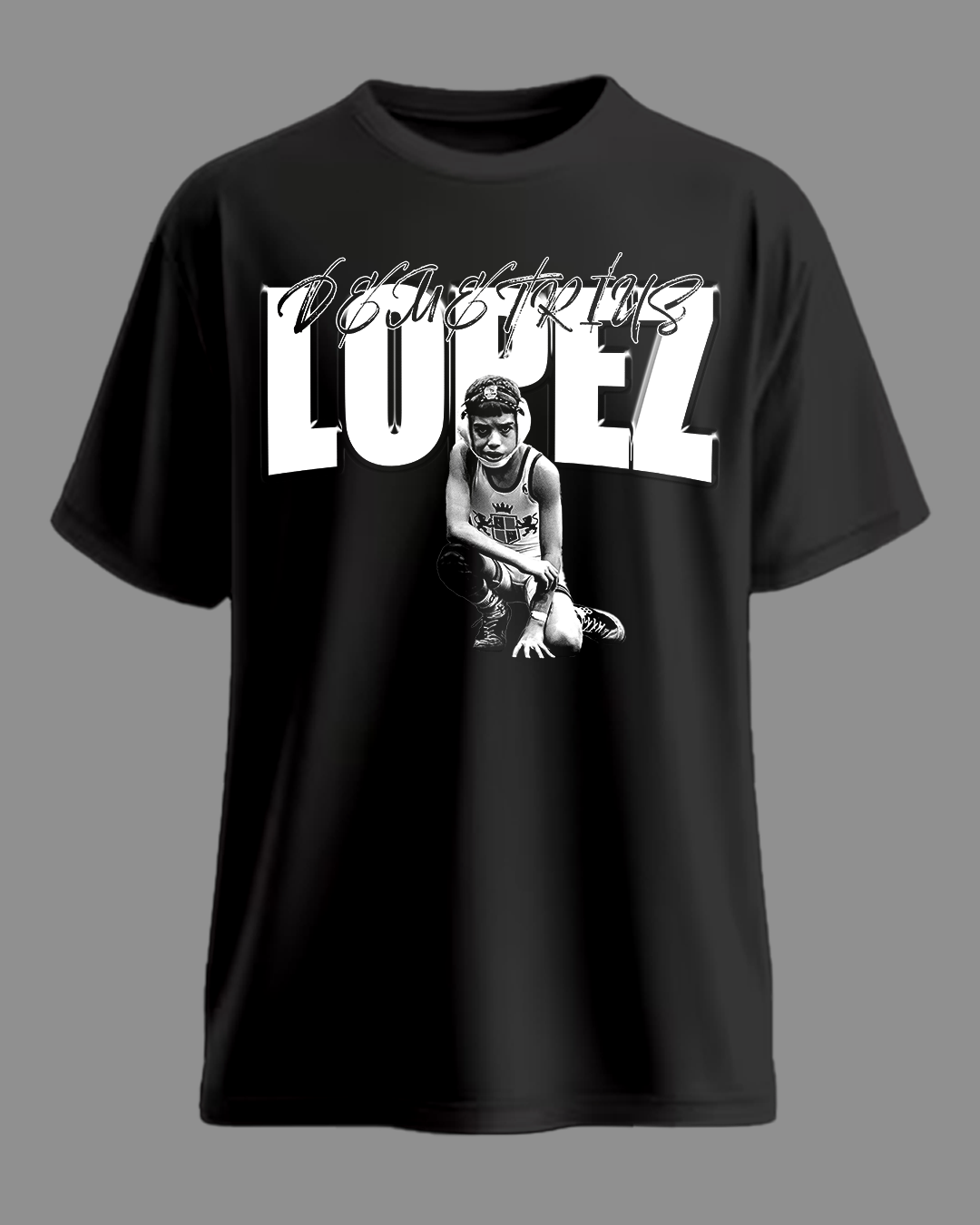 “LOPEZ” Black Graphic Tee – Vintage Wrestling-Inspired Streetwear