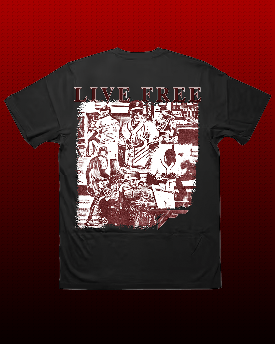 “Live Free” Travis Farrell T-Shirt (Red)