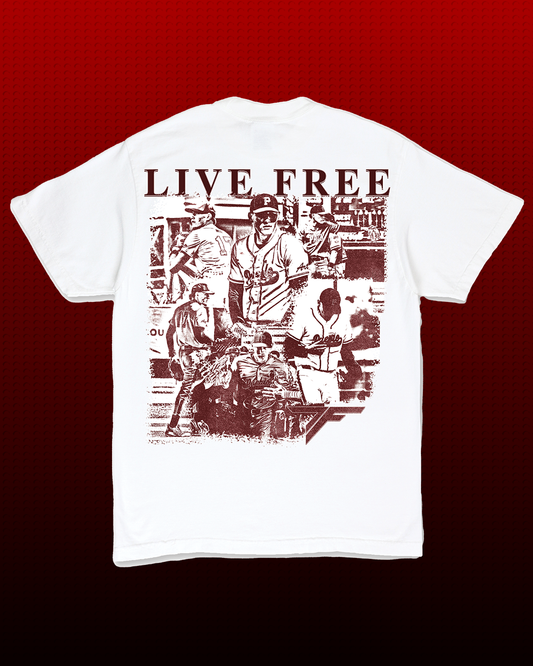 “Live Free” Travis Farrell T-Shirt (Red)