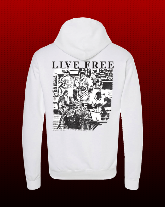 “Live Free” Travis Farrell Hoodie (B/W)