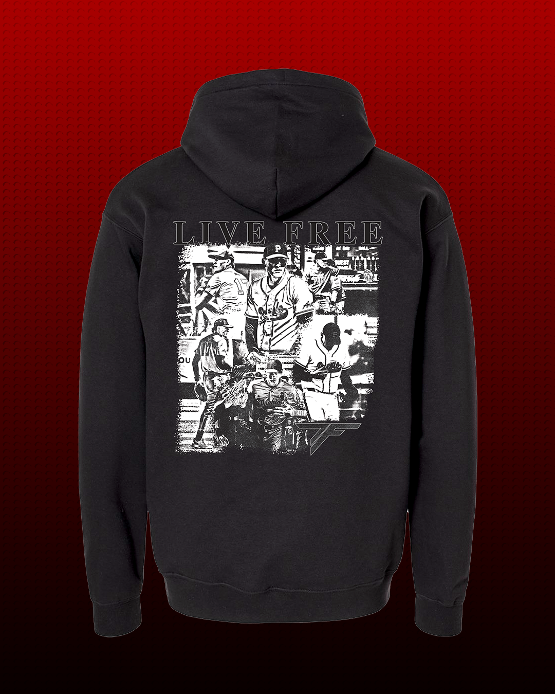 “Live Free” Travis Farrell Hoodie (B/W)