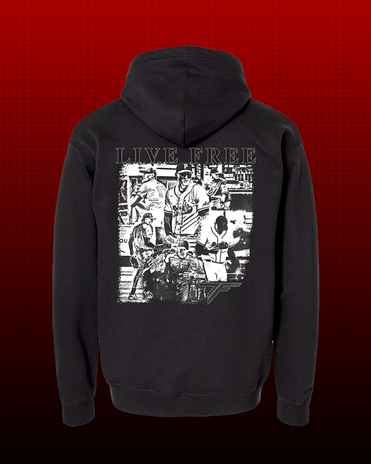 “Live Free” Travis Farrell Hoodie (B/W)