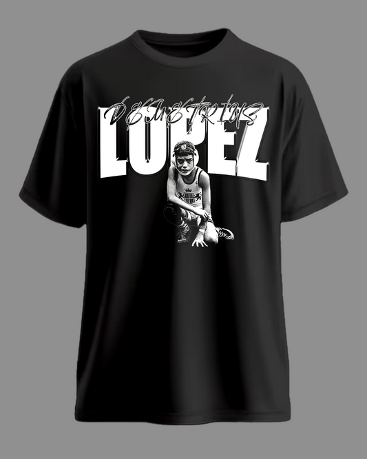 “LOPEZ” Black Graphic Tee – Vintage Wrestling-Inspired Streetwear